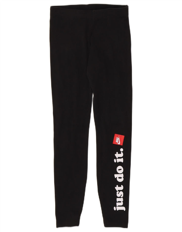 NIKE Leggings gráficos para mujer UK 6 XS Algodón negro