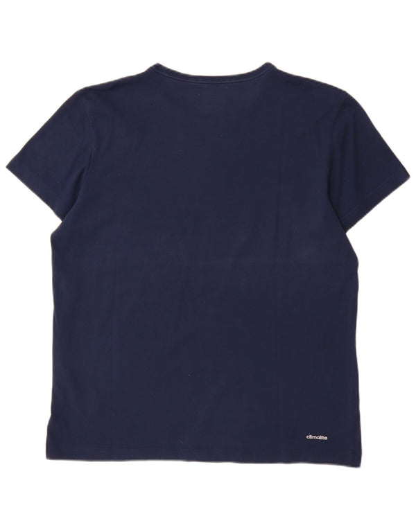 Adidas Mens Climalite Graphic Camiseta Top Grande Azul Marino