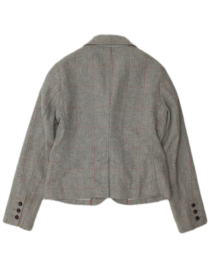 Gap Chaqueta tipo blazer de 3 botones para mujer UK 40 Lana a cuadros gris medio