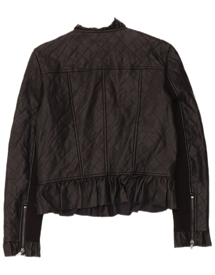 French Connection Chaqueta acolchada de piel sintética para mujer UK 40 Small Negro