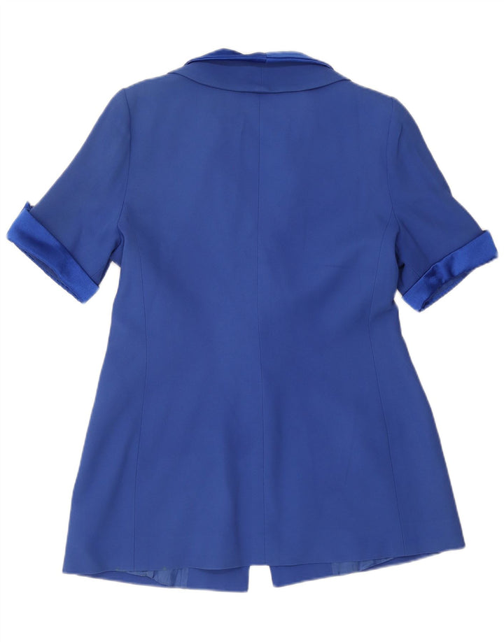 Chaqueta Blazer De Terciopelo Para Mujer De Manga Corta Con 1 Botón IT 48 XL Acetato Azul