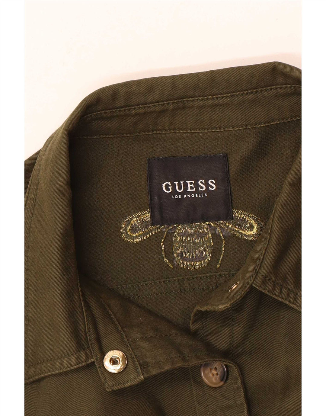 Guess Chaqueta militar gráfica para mujer UK 12 Medium Khaki Floral