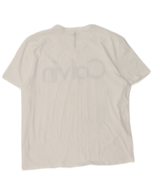 Calvin Klein Jeans - Camiseta gráfica para mujer, talla 40, talla grande, color blanco