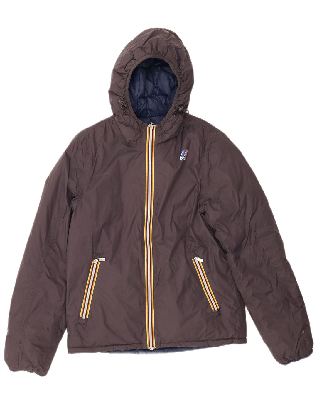 K-WAY Chaqueta Acolchada Reversible con Capucha para Niños 11-12 Años Small Gris