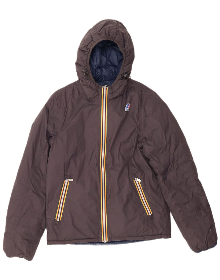 K-WAY Chaqueta Acolchada Reversible con Capucha para Niños 11-12 Años Small Gris