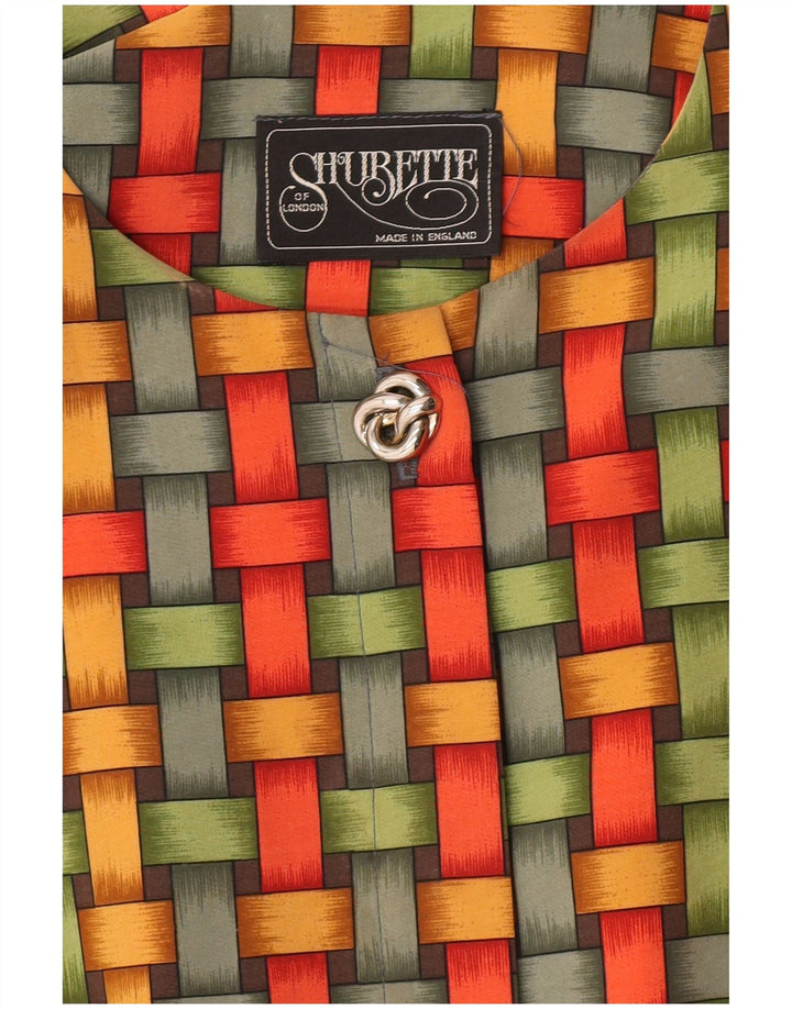 Shubette Vestido acampanado para mujer UK 44 Verde medio Geométrico