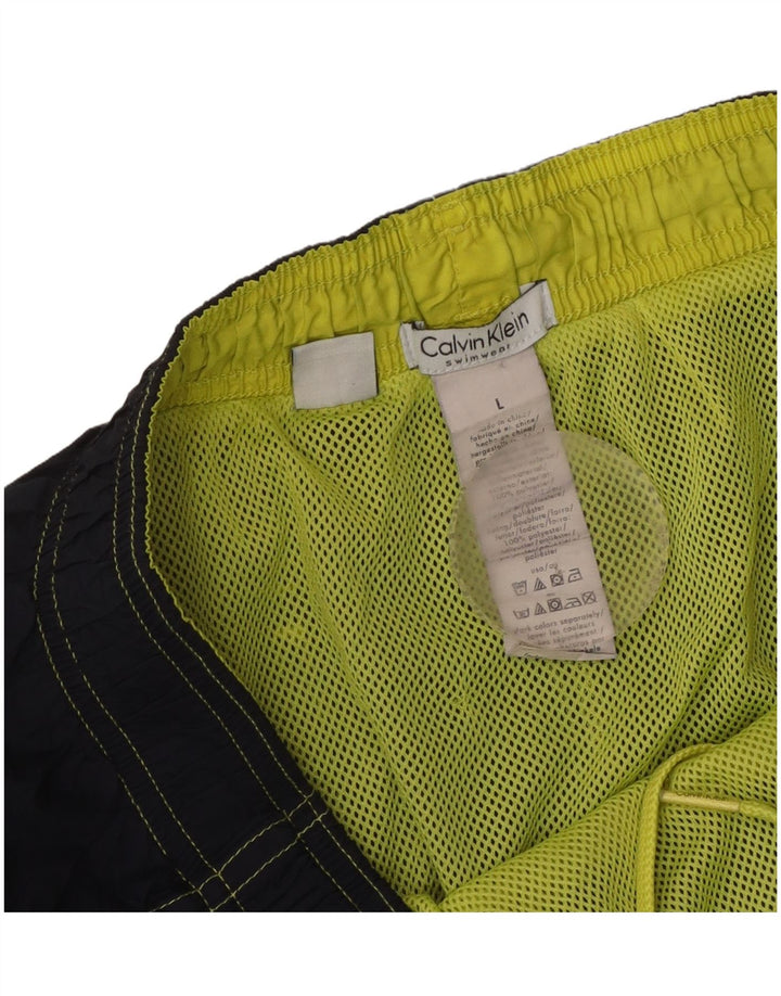 Calvin Klein Bañador con gráfico para hombre, talla grande, poliéster azul marino