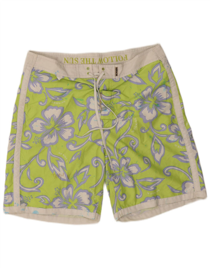 Sundek Bañador Hombre XL Verde Floral Poliéster