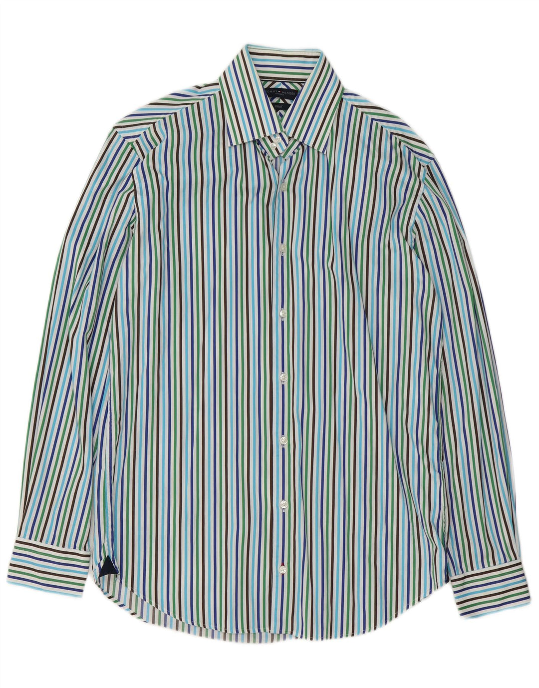 Tommy Hilfiger Camisa ajustada para hombre Talla 39 15 1/2 Mediana Multicolor