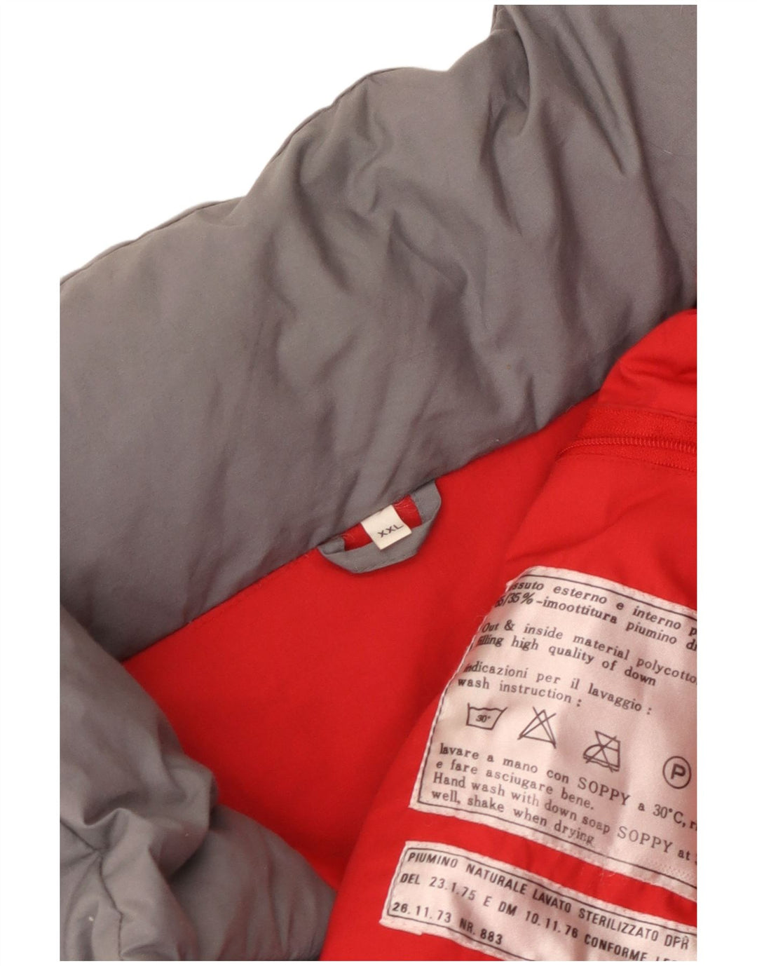 Vintage hombres con capucha chaqueta acolchada Reino Unido 44 2XL gris poliéster