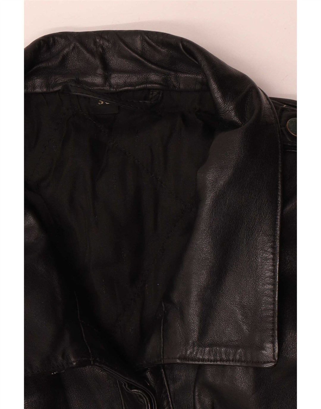 Vintage mujer chaqueta de cuero de gran tamaño EU 36 pequeño cuero negro