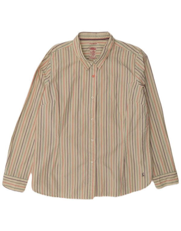 Camisa Joules Mujer UK 40 XL Algodón A Rayas Beige