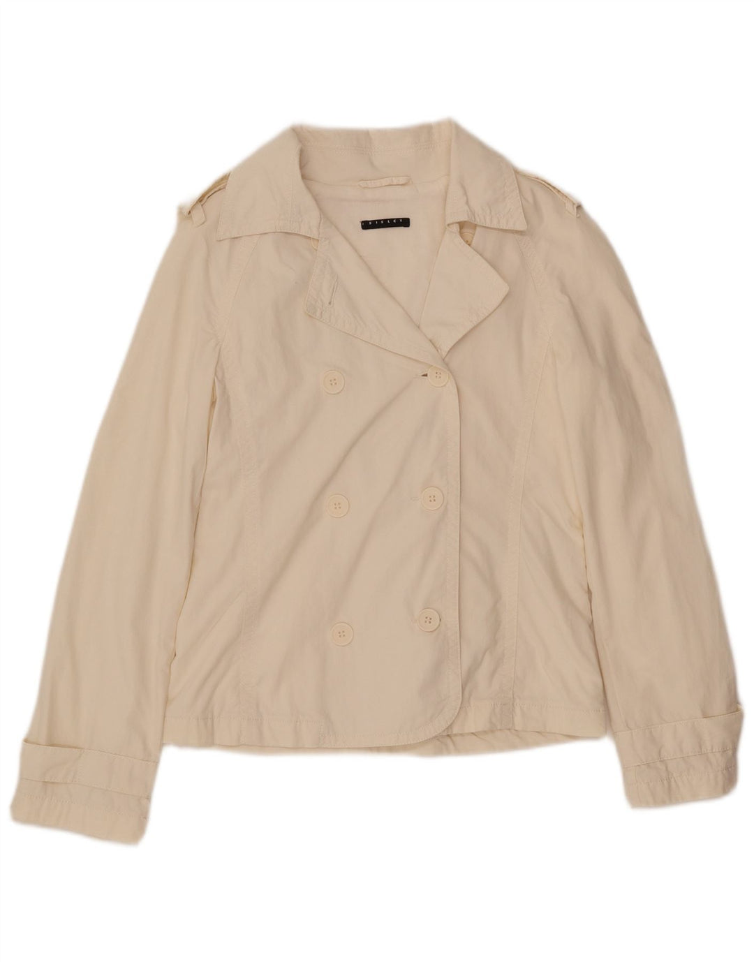Chaquetón para mujer Sisley IT 40 Small de algodón blanco roto