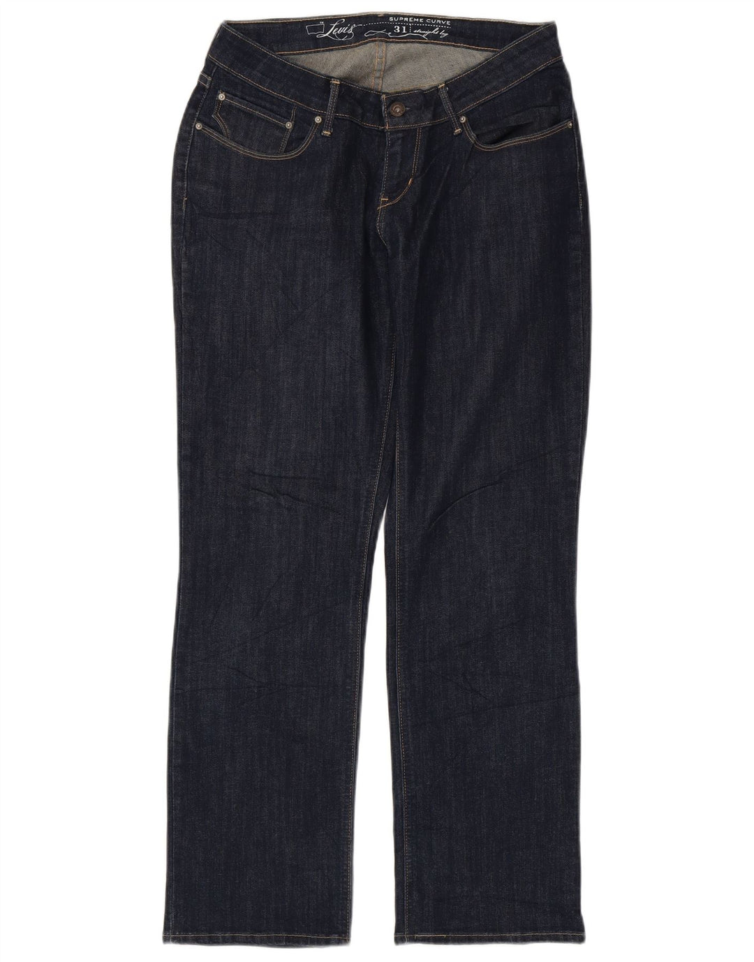 LEVI'S Vaqueros Rectos Mujer W31 L30 Azul Marino Algodón