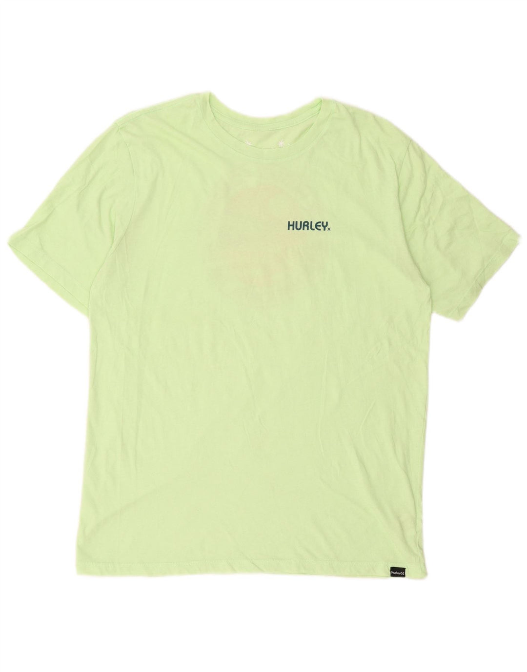 Hurley Hombre Camiseta Gráfica Top Algodón Verde Medio