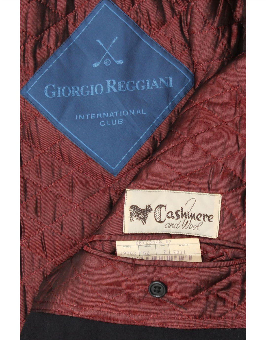 Abrigo VINTAGE para hombre IT 52 XL Cachemira azul marino