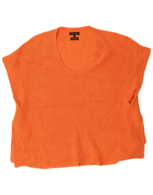 Massimo Dutti Camiseta sin mangas extragrande para mujer UK 40 Algodón naranja mediano