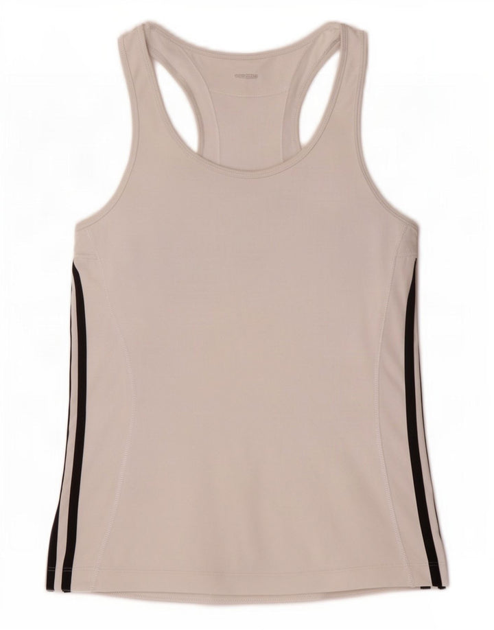 Adidas Mujer Climalite Chaleco Top UK 8 Pequeño Poliéster Blanco