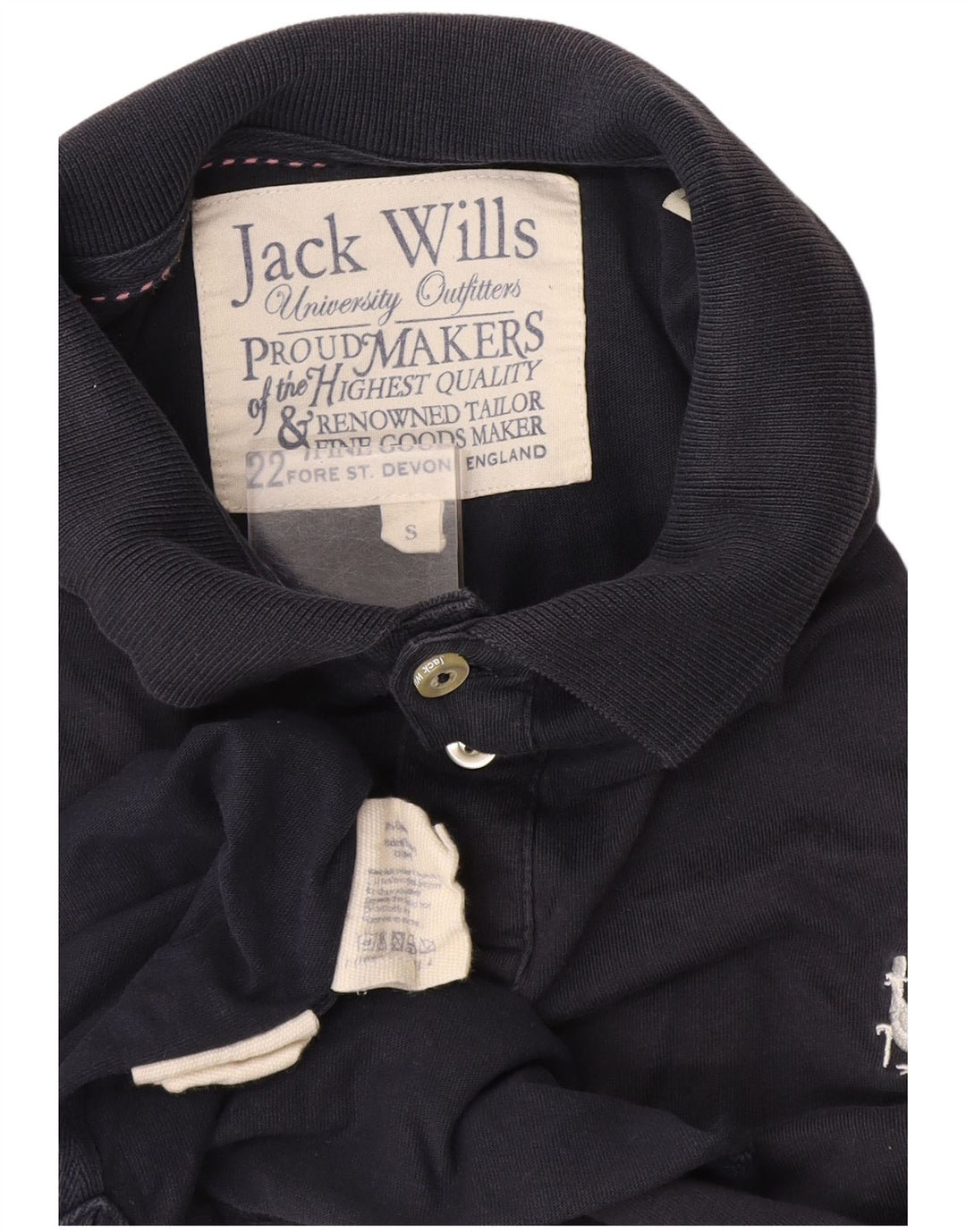 Jack Wills Polo Hombre Pequeño Algodón Azul Marino