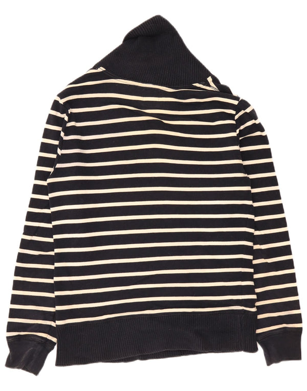 Zara Hombre Jersey Con Cuello Chal Rayas Azul Marino Mediano