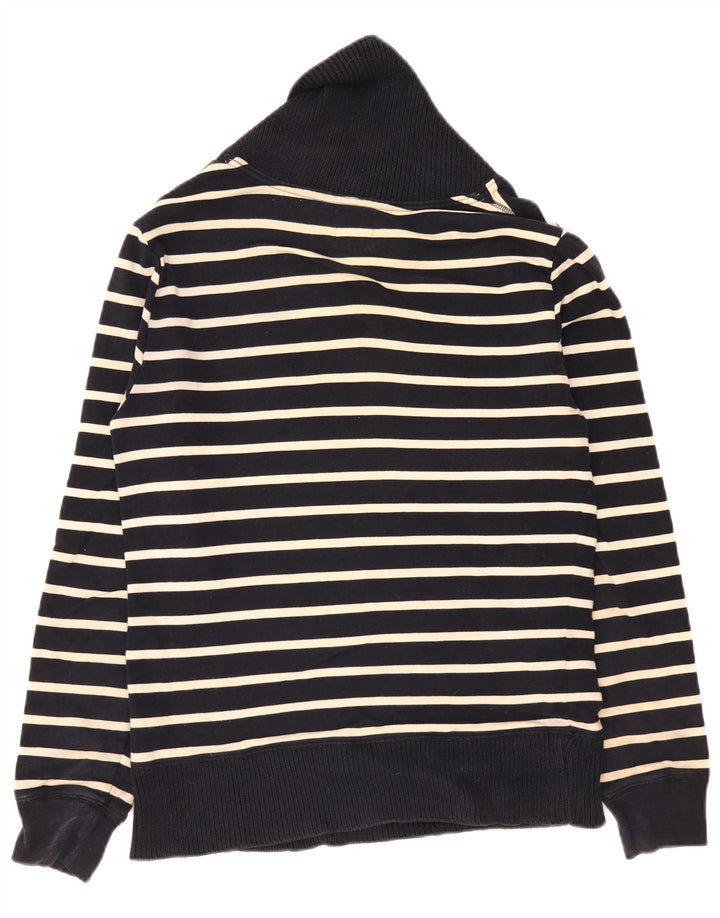 Zara Hombre Jersey Con Cuello Chal Rayas Azul Marino Mediano