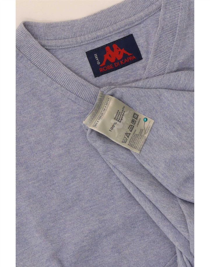 Kappa Hombre Camiseta De Manga Corta Top Grande Azul Algodón