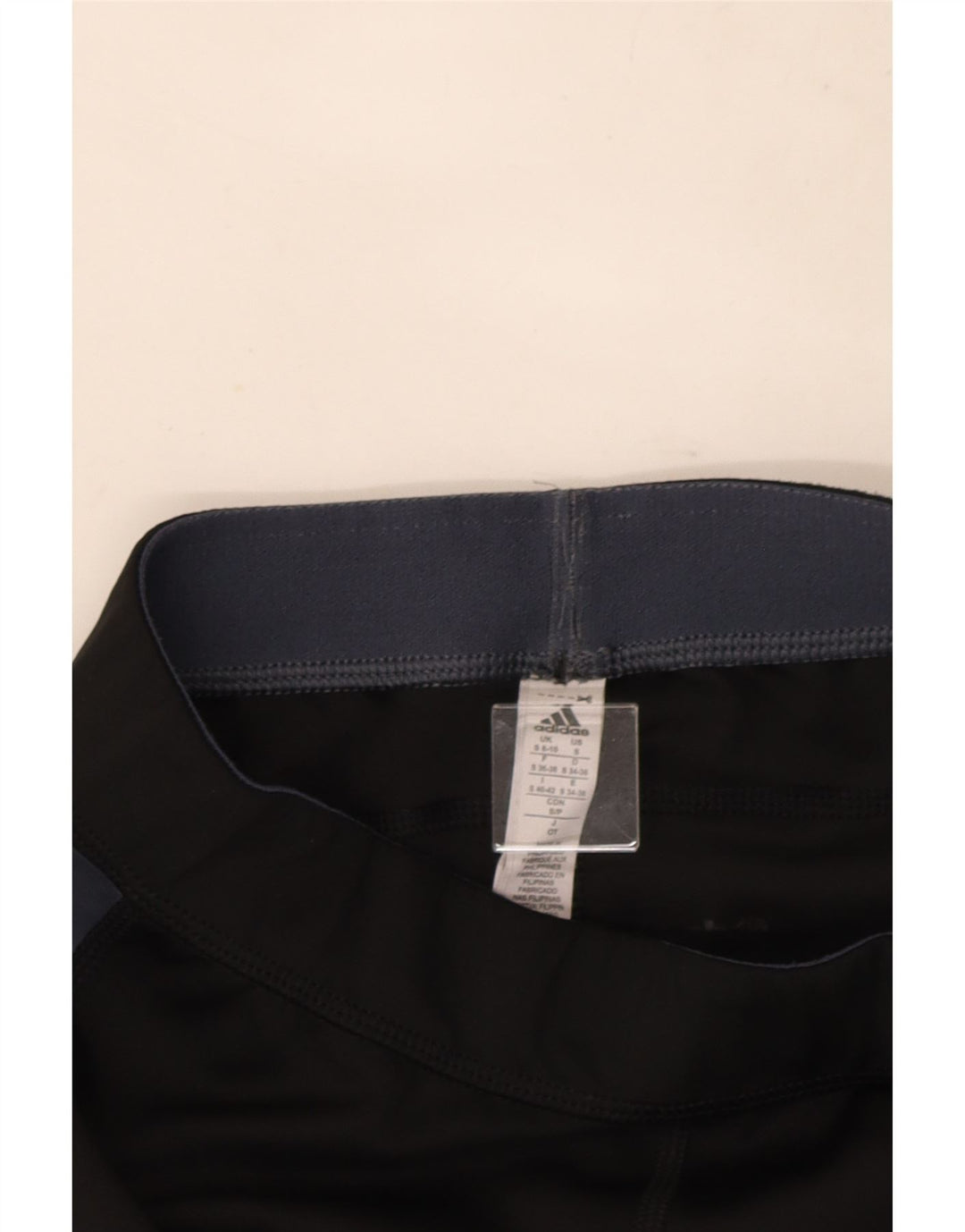 Adidas Leggings Capri para Mujer Reino Unido 8/10 Pequeño Negro Colorblock Poliéster