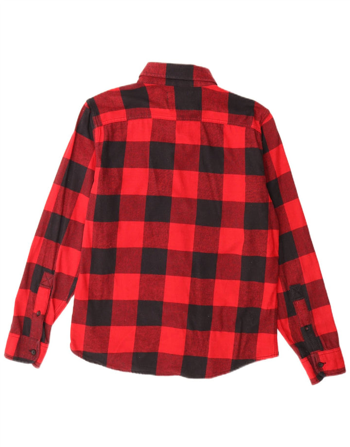 Camisa Hollister Hombre De Franela De Algodón A Cuadros Rojo Medio