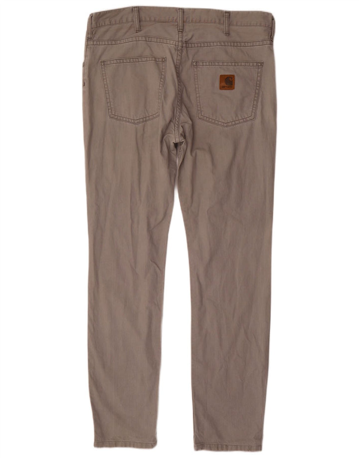 CARHARTT Pantalones informales ajustados para hombre W36 L34 Algodón gris