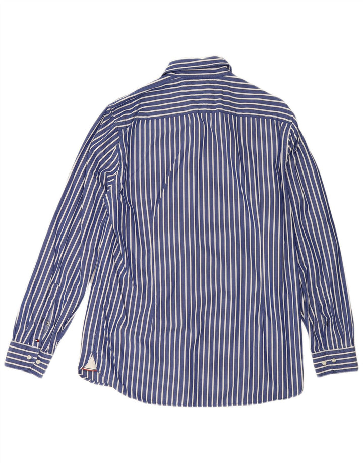 Camisa Tommy Hilfiger Hombre Grande Algodón A Rayas Azul