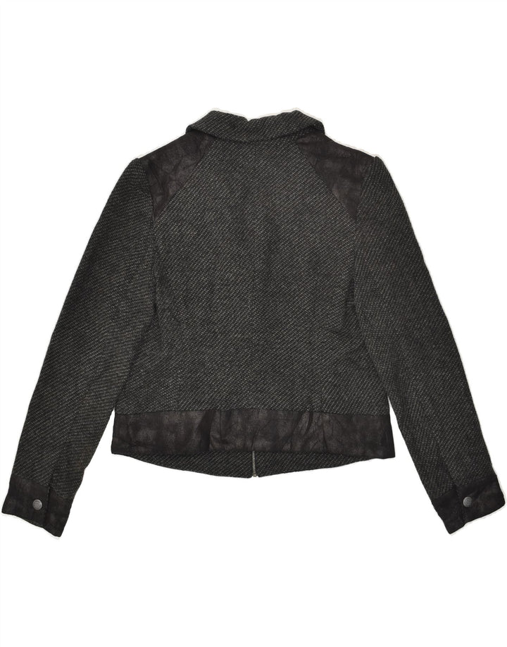 DKNY Womens Bomber Jacket UK 12 Medium Grey Polyester Vintage Dkny and Second-Hand Dkny from Messina Hembry 