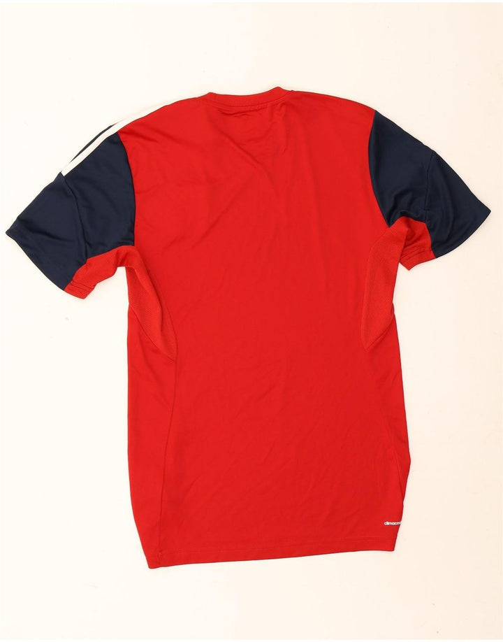 Adidas Mens Climacool Camiseta Top UK 38/40 Medio Rojo Colorblock Poliéster