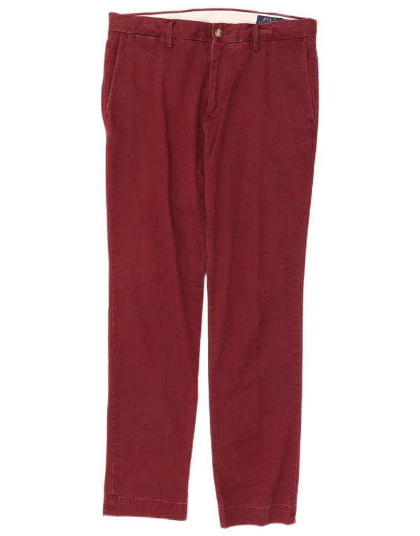 Polo Ralph Lauren Pantalones chinos ajustados para hombre W32 L32 Algodón burdeos