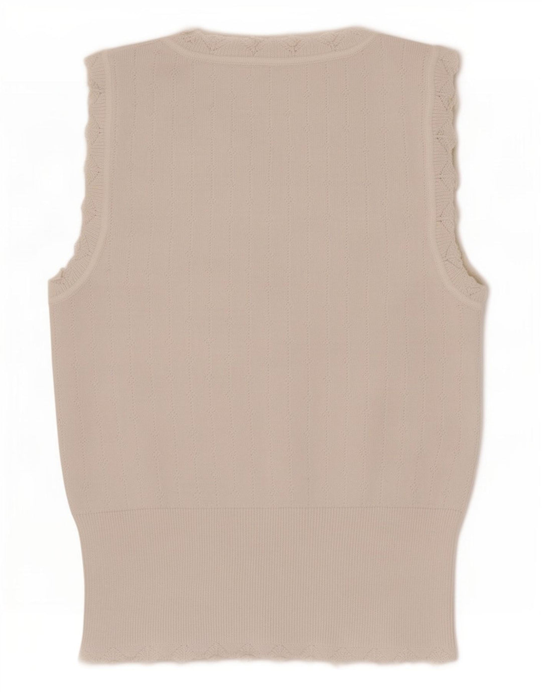 Zara Mujer Chaleco Top UK 12 Medio Viscosa Blanca