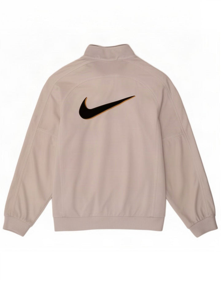 Chaqueta superior de chándal con gráfico Nike para niños de 12 a 13 años, grande, poliéster blanco