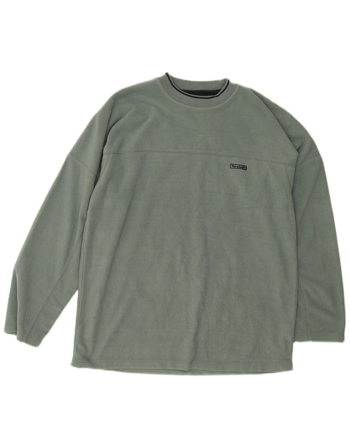Reebok Jersey de forro polar para hombre UK 40 Poliéster verde medio
