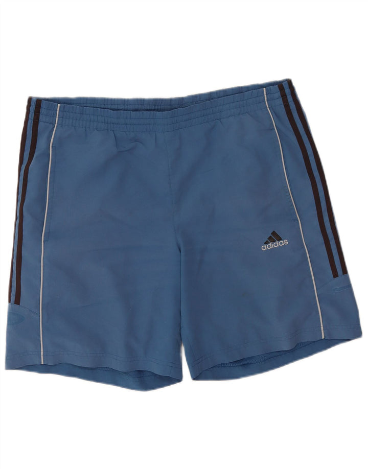 Adidas - Pantalones cortos deportivos para hombre, poliéster azul grande