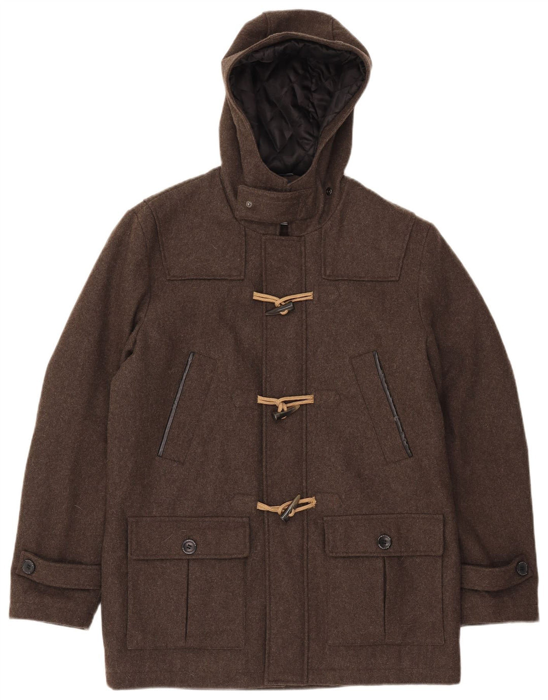 Nautica Trenca con capucha para hombre UK 38 Lana marrón medio