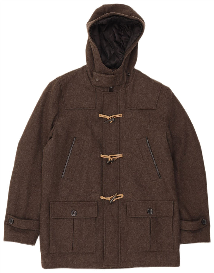 Nautica Trenca con capucha para hombre UK 38 Lana marrón medio