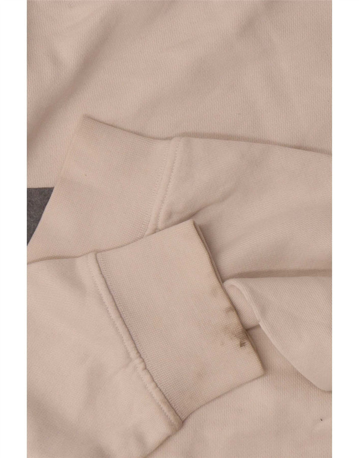 Zara Hombre Sudadera Jumper Large Blanco Colorblock Algodón