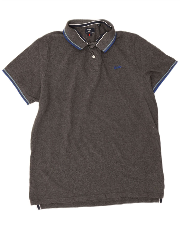 Superdry Polo para hombre 2XL Algodón gris