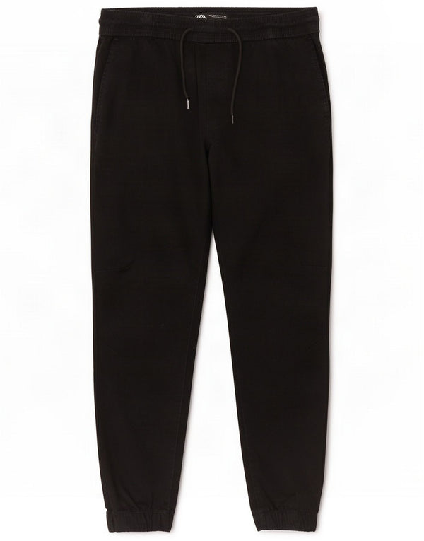 Zara Pantalón Chándal Hombre Joggers Joggers Large Negro Algodón