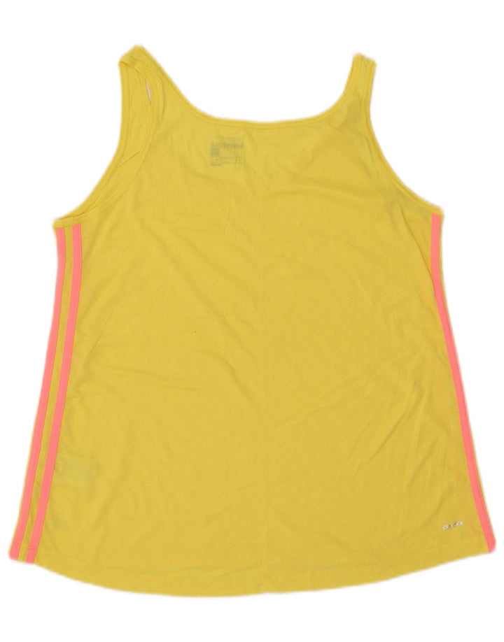 ADIDAS Mujer Climalite Chaleco Top UK 16/18 Grande Amarillo Poliéster