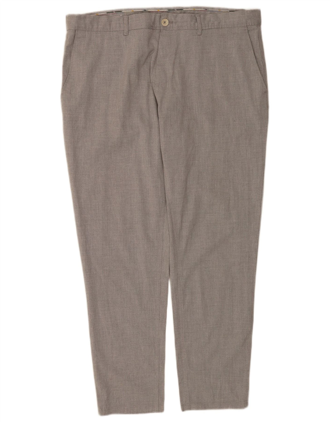 Zara Pantalón chino ajustado para hombre EU 48 XL W38 L29 Poliéster gris