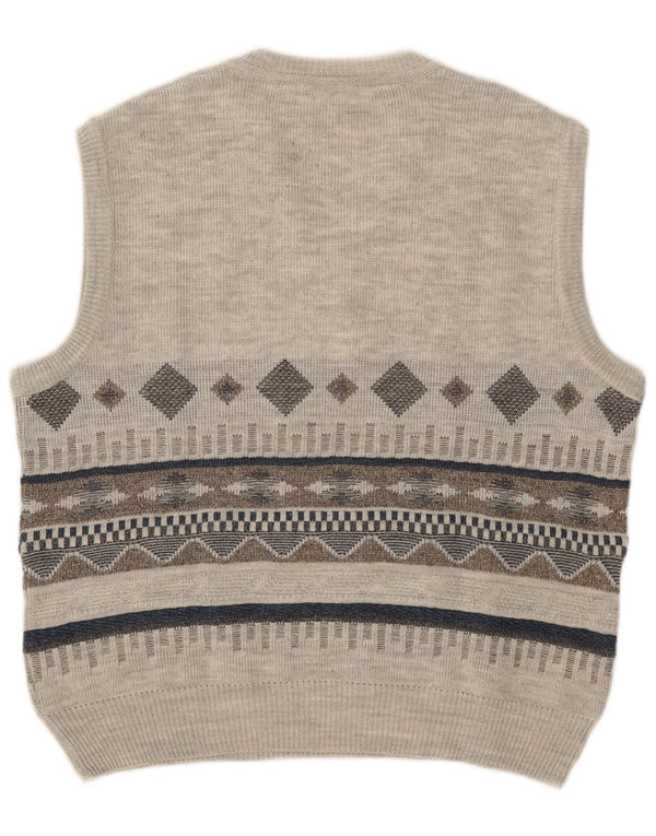 C&A Mens Canda Vest Tank Top Grande Gris Geométrico Acrílico