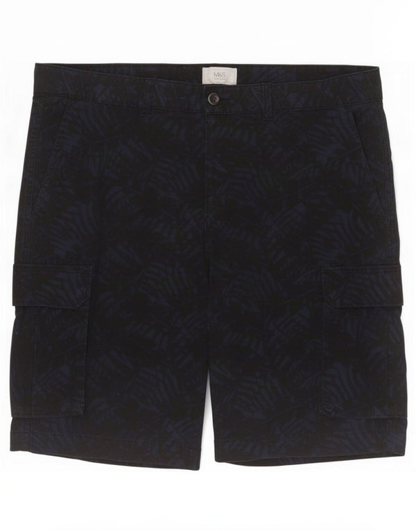 Marks & Spencer Pantalones cortos tipo cargo para hombre W38 XL Algodón floral azul marino