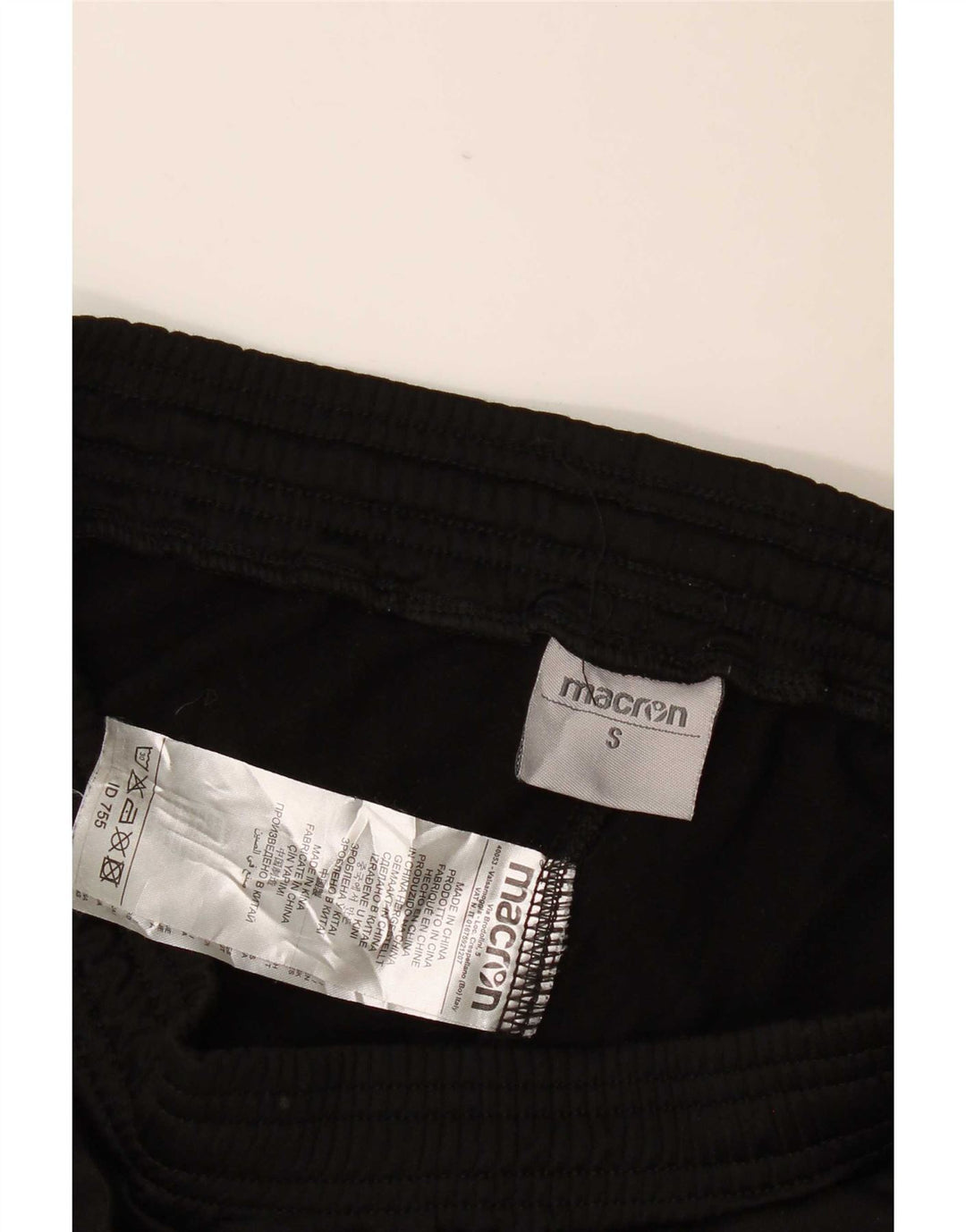 Macron Hombre Pantalones De Chándal Gráfico Joggers Small Poliéster Negro