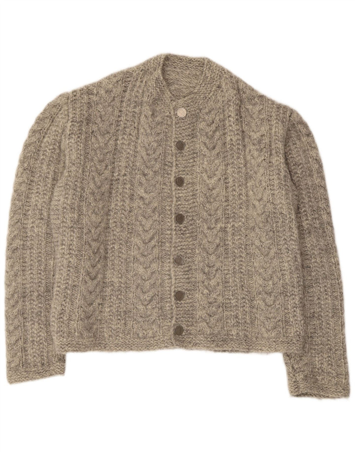 Vintage hombres Cardigan suéter grande gris