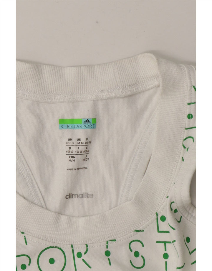 Adidas Mujer Stella Graphic Chaleco Top Reino Unido 12/14 Medio Blanco