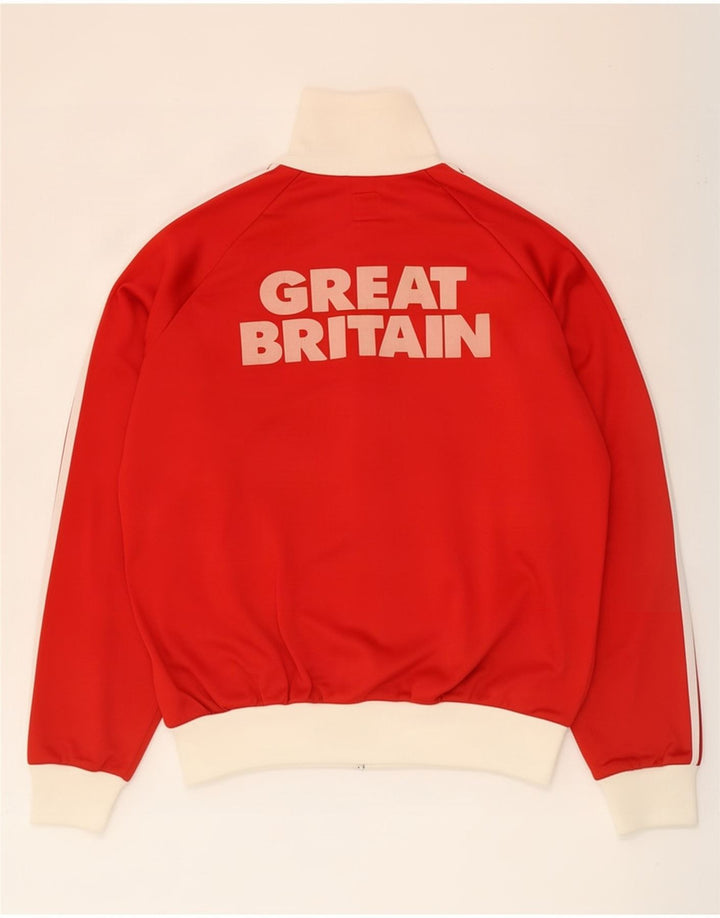 Adidas Hombre Gran Bretaña Chándal Top Chaqueta Grande Rojo Colorblock